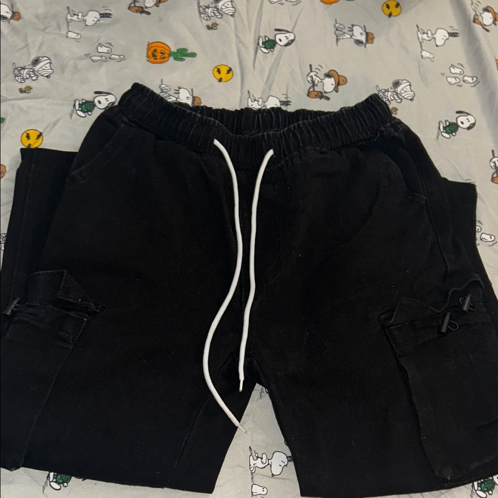 Black Cargo Jogger Pants